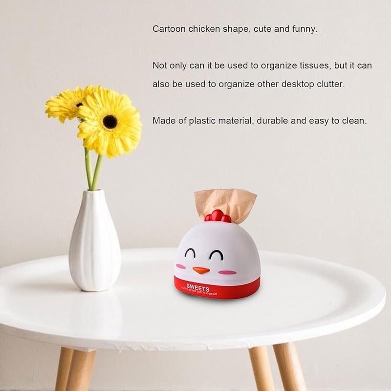 White Chicken Shaped Tissue Box Dispenser Desktop Holder For Living Room Kitchen Office - Image 3